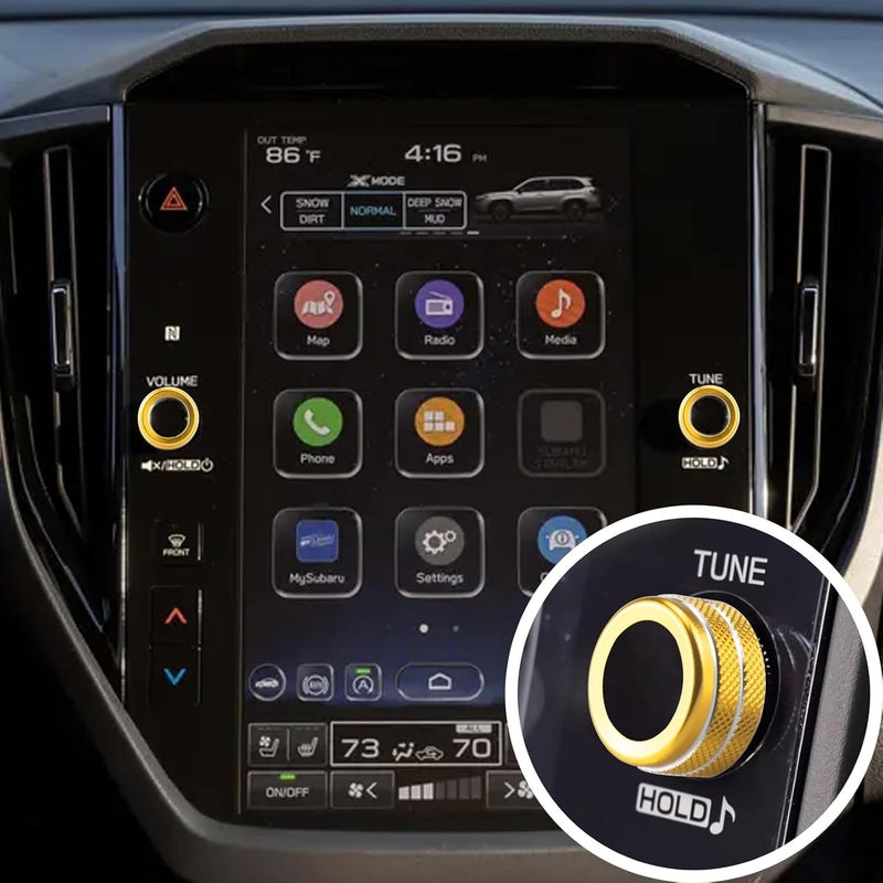 HDUFC 5pcs for Subaru Crosstrek/Impreza 2024 2025, Forester 2025, Legacy Outback 2020-2025, WRX, Ascent Volume Adjustment Knob, Mirror Knob Cover, Start Button Cover/Ring (Golden) - Image 4
